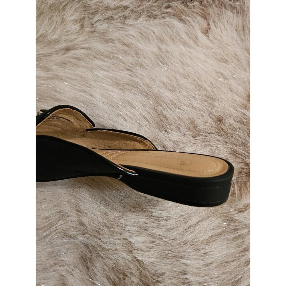 Adrienne Vittadini Saige Black Slip On Tassel Loafer Mule Sz 7.5 Still Online